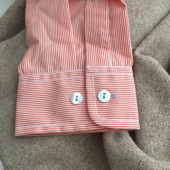 Orvis Carefree Women’s Button Down Orange (coral) and  White, - Picture 6 of 8